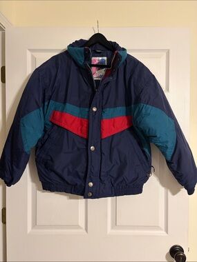 Vintage 90s Steep Slopes Ski Jacket Colorblock Puffer Bomber